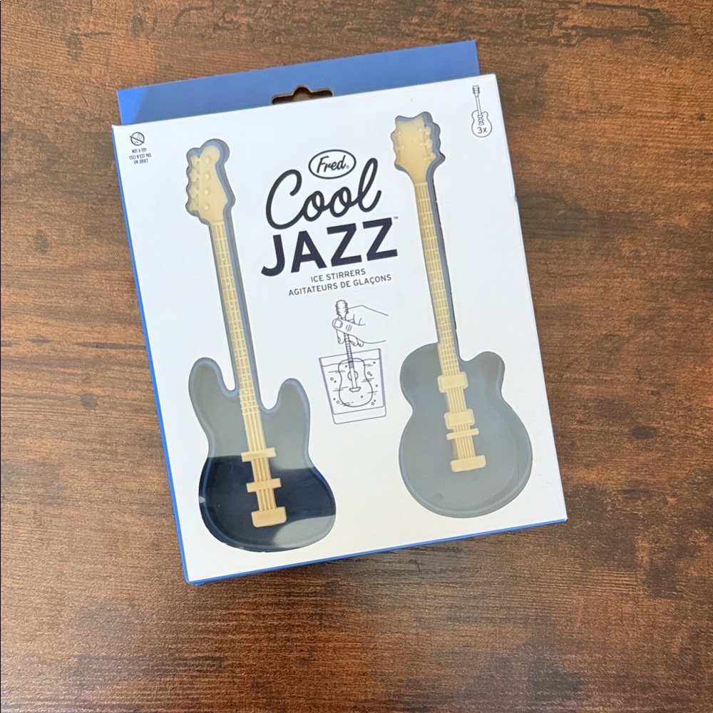 Fred Cool Jazz Guitar Ice Stirrers - Blue and Tan NEW
